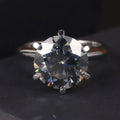Abiding Jewelry D Color Moissanite Diamond Wholesale Women 925 Sterling Silver Solitaire 5 Carat Grey Moissanite Ring