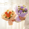 Wholesale Handmade Woven Preserved Flower Bouquet for Mother's Day and Graduation Gifts 35cm Height