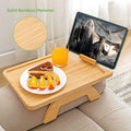 Bamboo Armrest Clip Tray Table Living Room Organizer for Drinks Remote Control Snacks-Sofa Couch Organizer