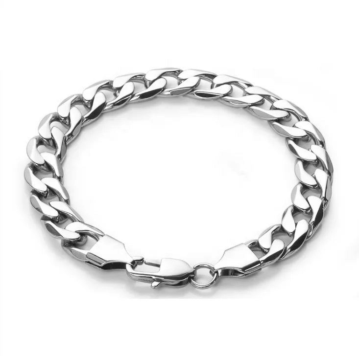 Simple Stainless Steel Six-sided Grinding Chain Hip-hop Trendy Bracelet Necklace