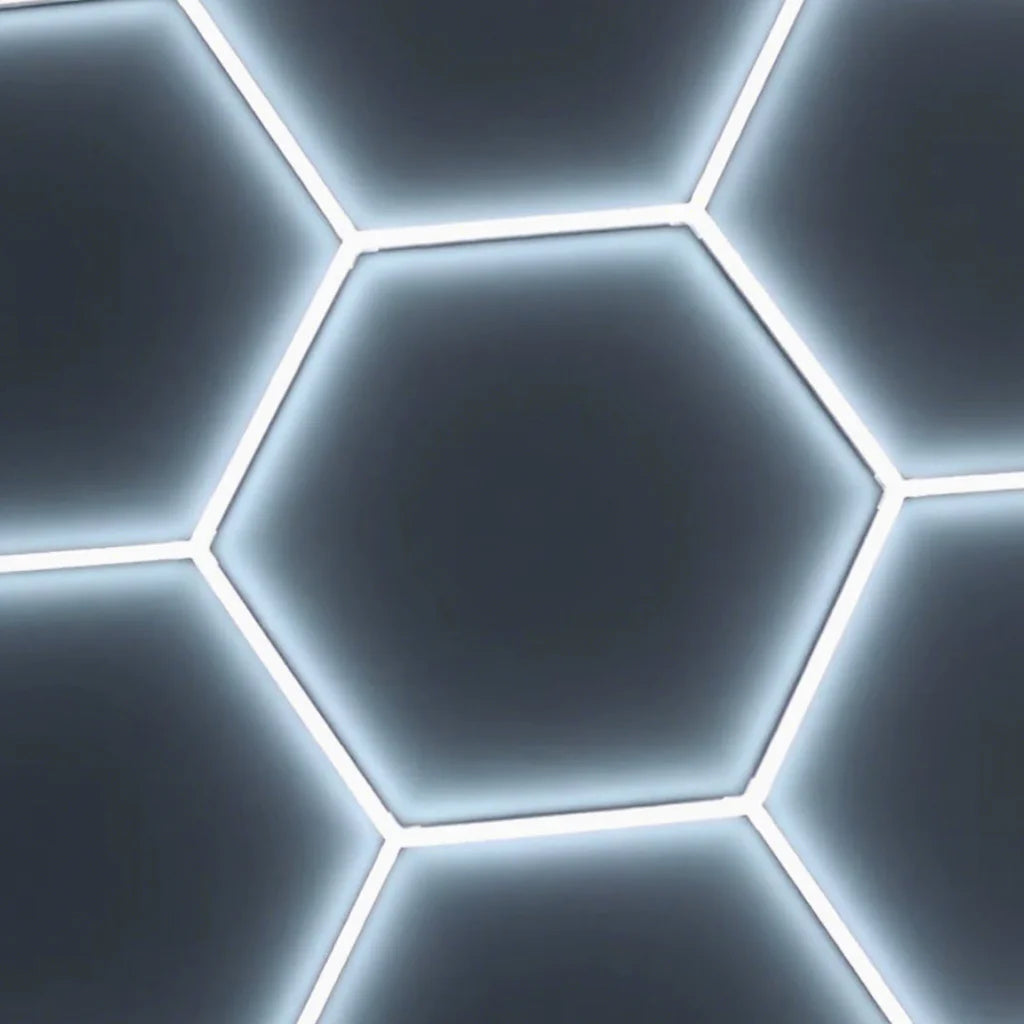 Popular One-Step Installation Auto Care Showroom Hexagon Lighting Low Moq Custom Car Detailing