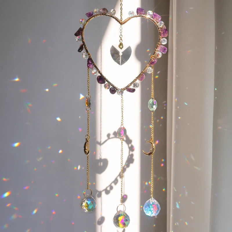 Wholesale Amethyst Heart Suncatcher Crystal Crystal Decor and Suncatchers Crystal Suncatcher Gemstones