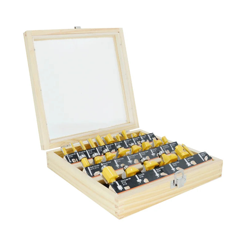 Woodworking Carbide Wood Router Bits Set With Wooden Box Packing