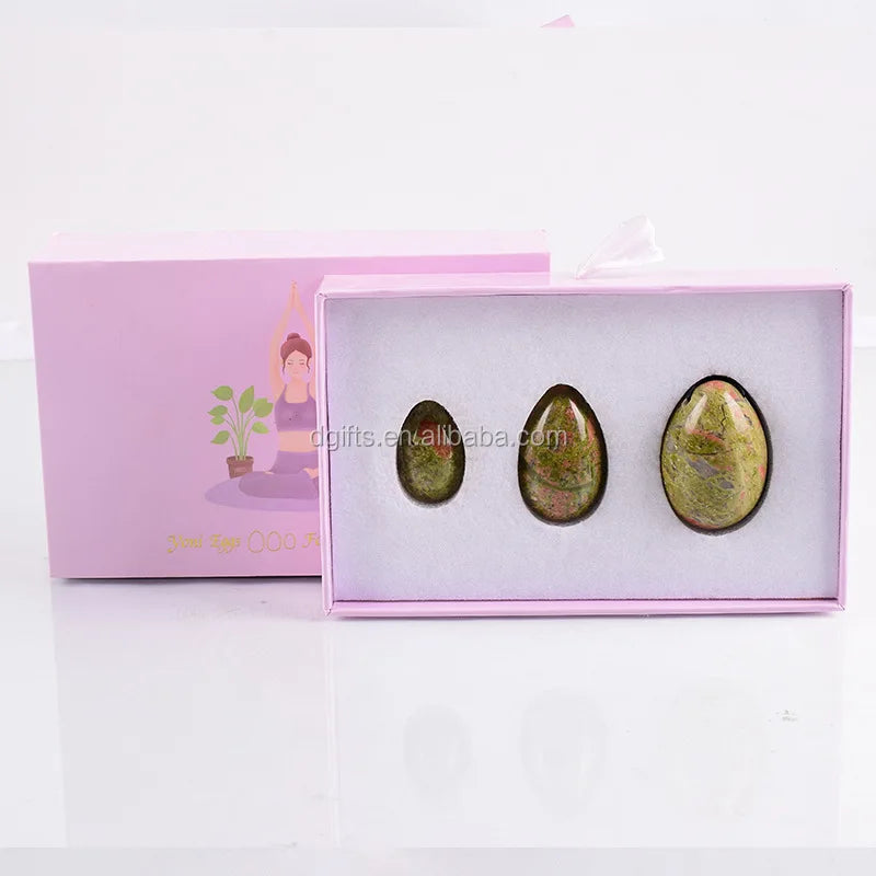 HY Natural unakite jade eggs yoni eggs set stones