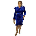 Best Selling Velvet Dress for Women Elasticity Dashiki Skirt Belt Kitenge Short Dress Designs
