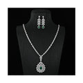 Import Jewelry From China Luxury Long Necklace Set Cubic Zirconia Green Gemstone Jewelry Earring Sets for Wedding Jewelry