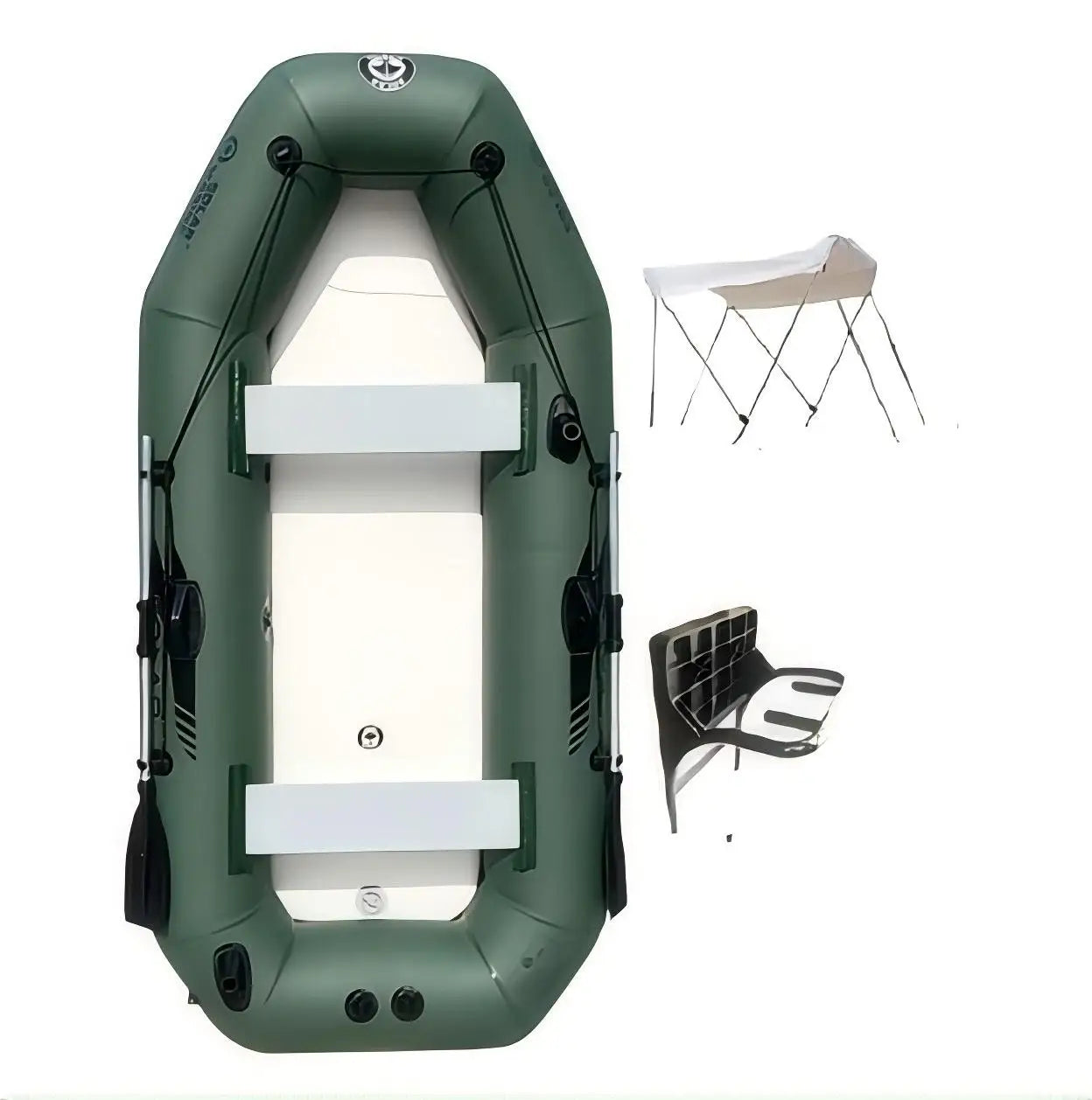 Solar Marine 3 Person PVC air Deck Floor Rowing Boats 2.6 M 8.5ft  Inflatable Kayak With Awning Outboard Bracket Oar Accessories