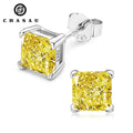 Best Selling Trendy 925 Silver Shiny 6*6mm Cubic Zirconia CZ Stone Type Classic Stud Earrings for Women