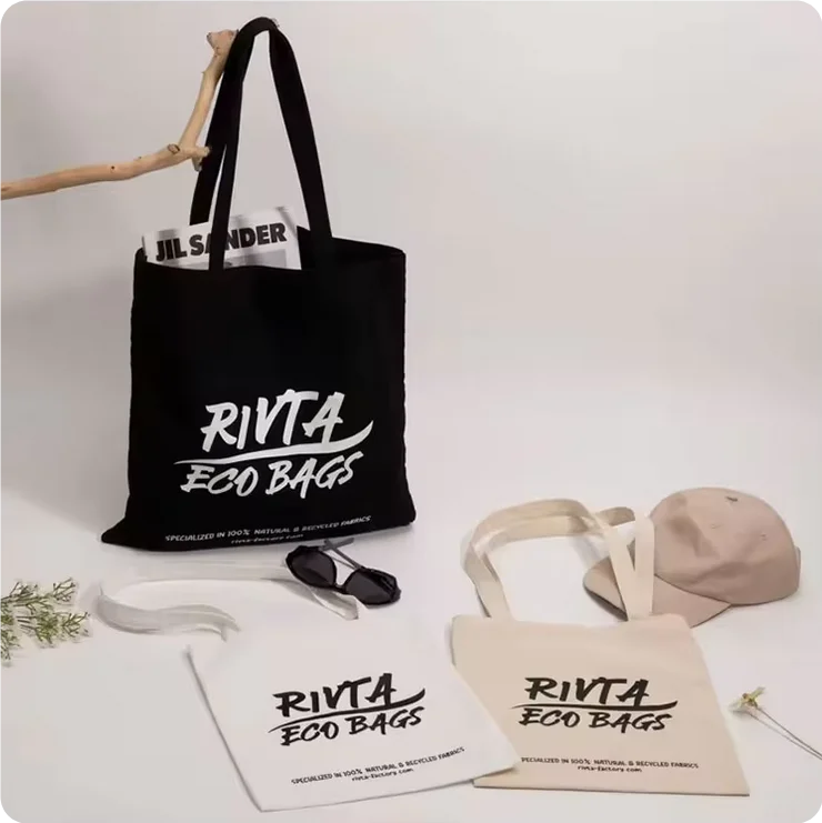 Custom Eco Bags Large Capacity Simple Cotton Canvas Shopping Tote Bag Folding Style for Daily Use Custom Logo Gift Travel