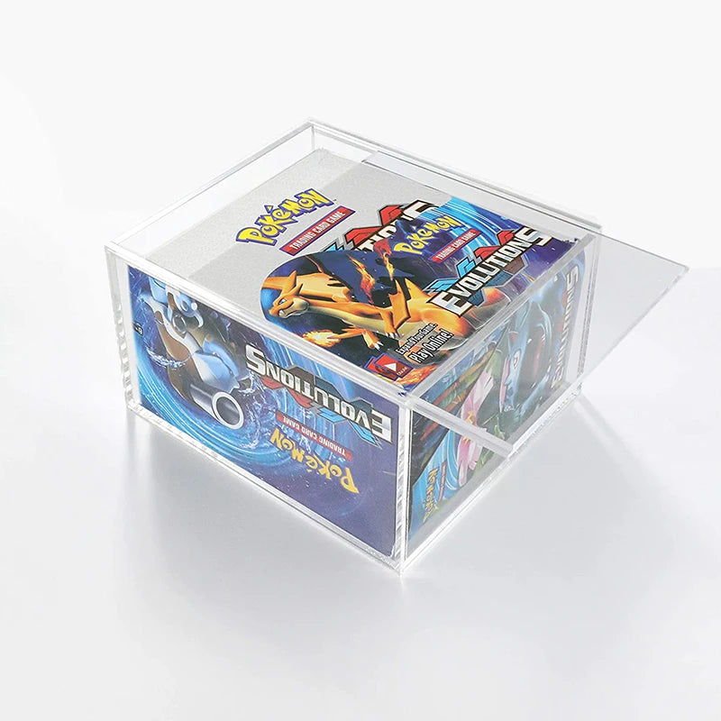Custom Protector Shining Fates Xy Evolutions Cards Box Carte Pack Base Set clear Magnetic Lid Acrylic Booster Box Display case