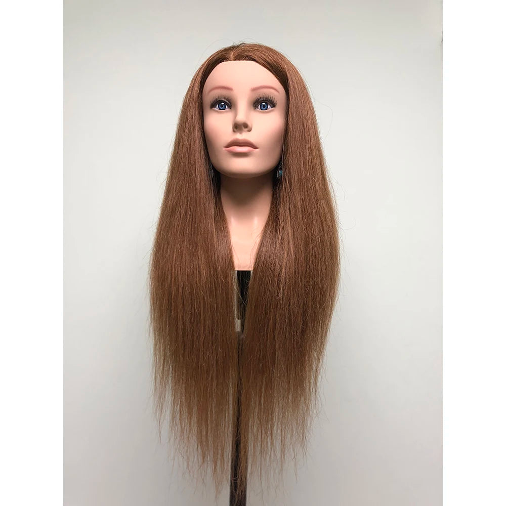 European Academy School Training Head Woman's Bridal Face with Shoulder Made of Human Hair