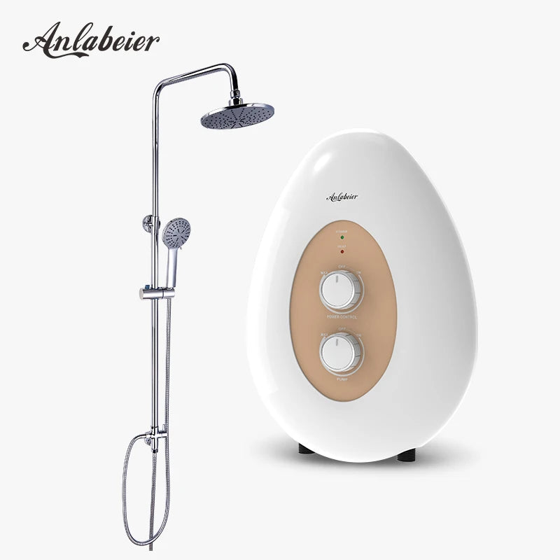 China Factory Tankless Color Customized Small Electric Water Heater Build-in ELCB Checker 5500w