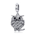 Factory 925 Sterling Silver Crystal Owl Lovely Animal Shape Beads Charm Fit Bracelet & Bangles Women Jewelry Making SCC949