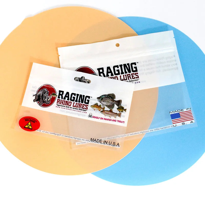 Custom Worm Bait Zipper Pouch Clear 3 Side Seal Soft Plastic Fishing Lure Packaging Bags with Hanging Hole