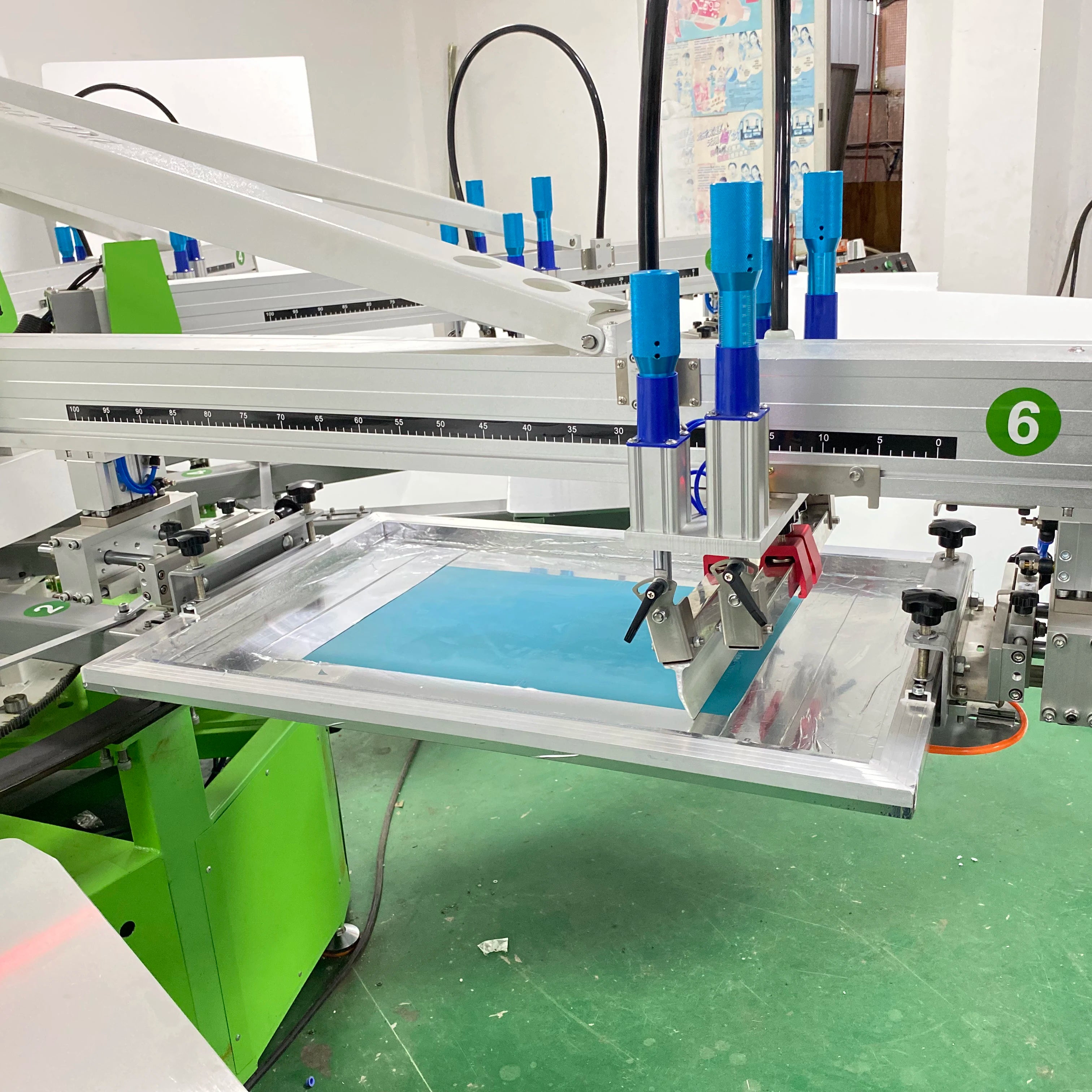 4 Color 10 Station Automatic Screen Printing Machine for T-shirts Custom Unisex Bulk Printed Blank White 100% Cotton Graphic Men