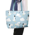 Custom Printed logo Travel Bag Plain Long Handle Printed Cute Tote Bag PU Leather Shopping Bags