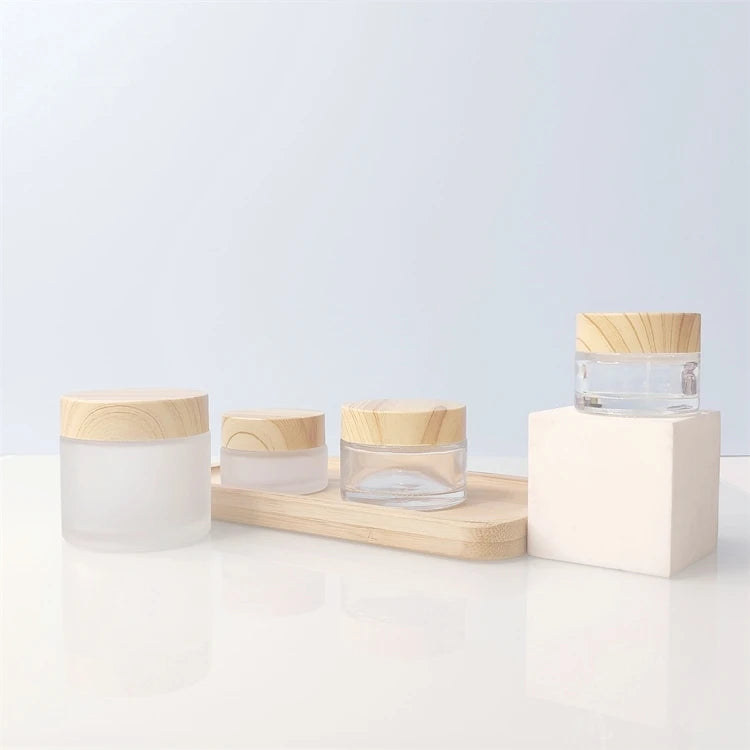 Custom Color logo 30g 50g 60g 100g Skin Care Body Face Cream Glass Jars Cosmetic Cream Jar Container