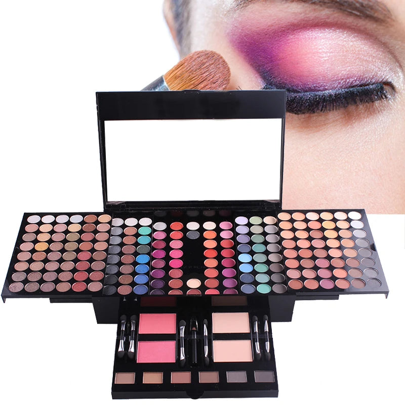All in One 194 Color Eyeshadow and Lipstick Makeup Set Kits for Girls