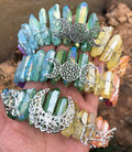 DIY Natural Rainbow Colorful Crystal Moon Branch Three Moon Accessories Crown Headband