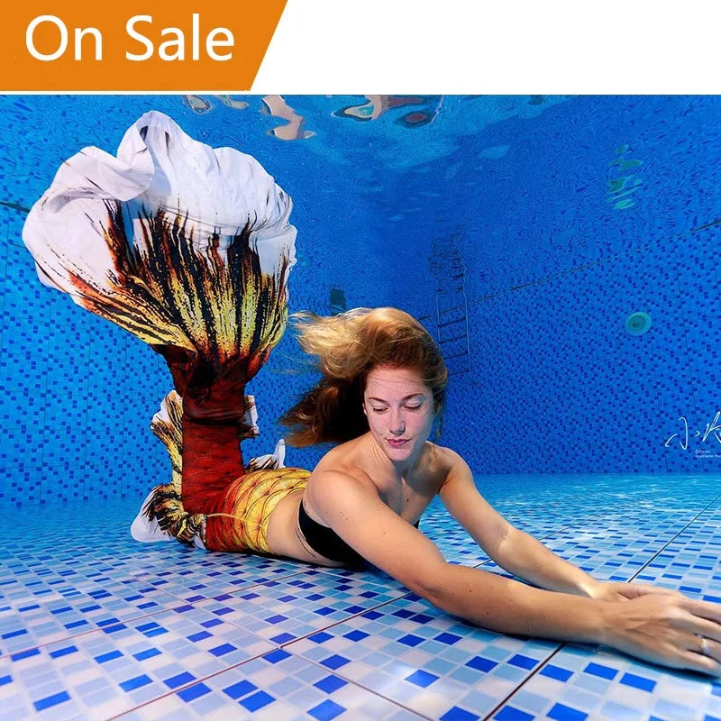 Customized New Adult Women Swimming Mermaid Tails Costume Bikini 2 Piece Set Print for Women Cosplay