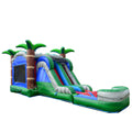 Tropical Palm Tree Marble Inflatable Castle Water Slide Inflatable Water Slide Bounce House Water Slide Bounce House Inflatable