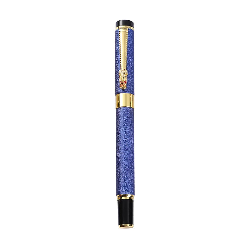 GemFully Supplier Stationery Items Wholesale Laser Engraved Gifts Pen Blue Ink Metal Dragon Pens