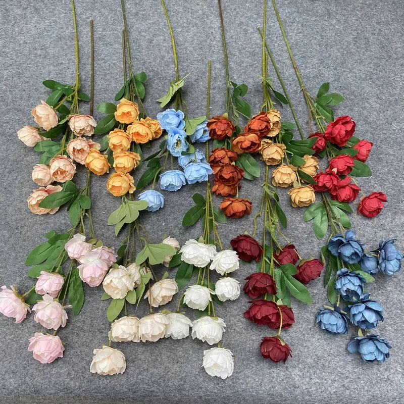 Wholesale Peony Silk Flower 6 Heads Small Artificial  Flowers Peony for Wedding