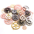50pcs/lot Vintage Steampunk Gear Charms Pendant Antique Bronze 8 Colors Fit Bracelets Necklace DIY Metal Jewelry Making