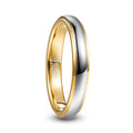 4mm High Polished Tungsten Ring Gold and Silver Two Tone Couple Tungsten Wedding Ring for Men Women
