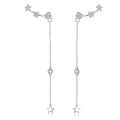 925 Sterling Silver Star Tassel Drop Earrings Fashion Jewelry for Women Stud Earrings Silver Jewelry Anniversary Gift SCE727