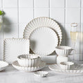 Creative White Ceramic Bowl Set Rice Bowl Plate Household Japanese Modern Simple Bowl Cutlery