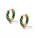 14K Gold Plated 925 Sterling Silver Stud Earrings for Women Small Streamer Enamel Romantic Style Anniversary & Party Gift