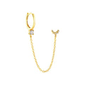 925 Silver Single CZ Chain Tassel Drop Earring Trendy Earring Jewelry Wholesale