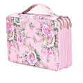 Personalized Square Portable 200 Slot Three 3 Layer Pencil Makeup Brush Women Travel Toilet Organizer Bag Zipper Characters