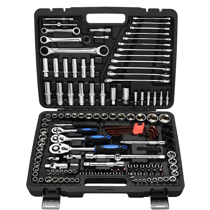 Srunv 150pcs Herramientas Auto Repair Tool Set Ratchet Wrench Socket Set Workshop Hand Tool Box