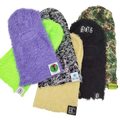 Wholesale Custom Designer Grassy Ski Mask One Hole Knit Full Face Cover Distressed Balaclava