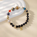 12 Zodiac Signs Beaded Bracelet Healing Crystal Stone Birthday Gifts Cross Cut Horoscope Spiritual Bracelet