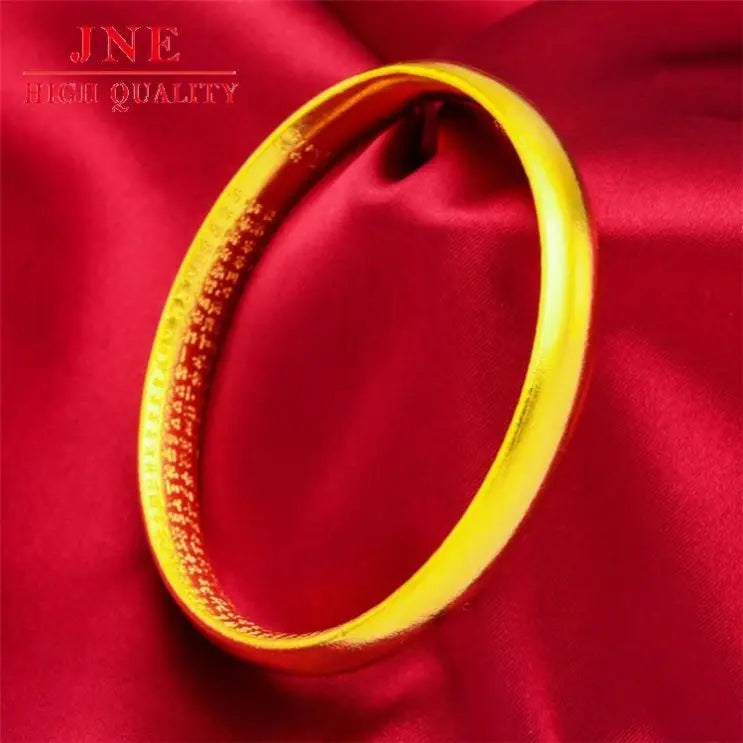 Flat Heart Sutra Bracelet Women's Sandblast Ancient Bracelet Gold Women's Flat Bracelet Wholesale Delivery