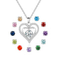 GP112 New AAAAA Jewelry Accessories Rose Gold Plated love Heart Pendant Bling Cubic Zirconia 925 Sterling Silver Heart Necklace