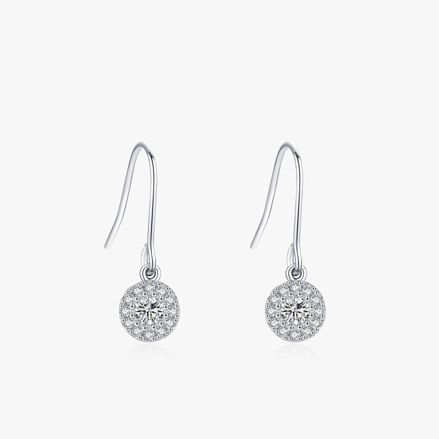 Ailmay 100% 925 Sterling Silver Classic Simplicity Round Cubic Zirconia Wedding Hoop Earrings for Women Engagement Jewelry Gift