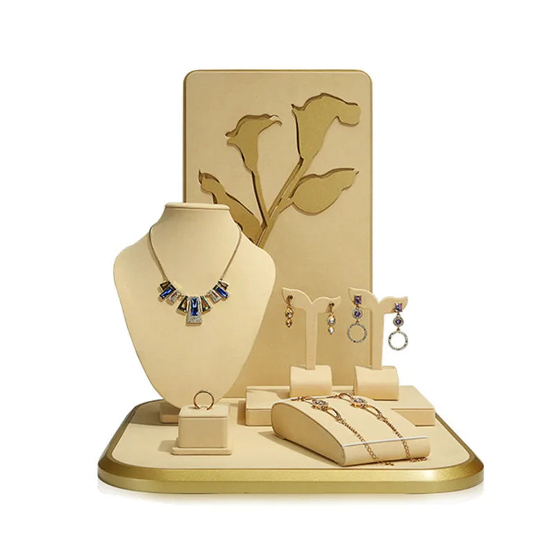 Multi-function Fancy customize jewelry showcase props high end jewelry sets display stand for jeweler shop jewelry showroom
