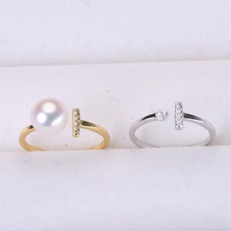 S925 Full Body 925 Silver Pearl Ring Accessories DIY Jewelry Findings & Components Silver Cyjz022 Empty Support