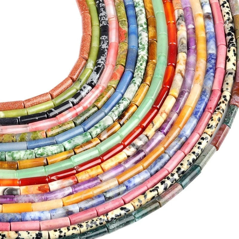 Wholesale Column Shape Beads Natural Gemstone Beads Mixed Agate Beads Jewelry