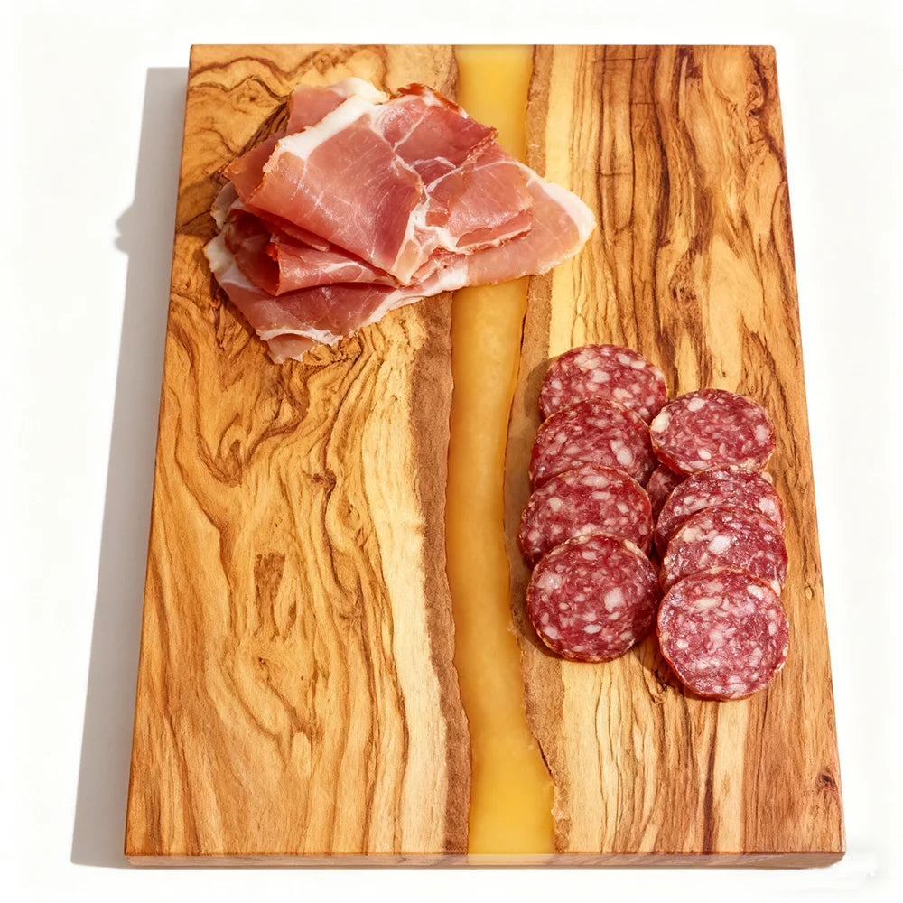 FREE SAMPLE Large Epoxy Resin and Olive Wood Cutting Chopping Serving Board for Charcuterie