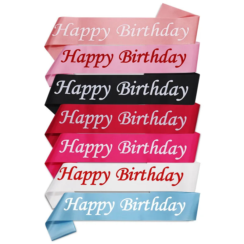 Happy Birthday Party Supply Decoration Girl Princess Sash Birthday Party Shoulder Strap High Quality Belt