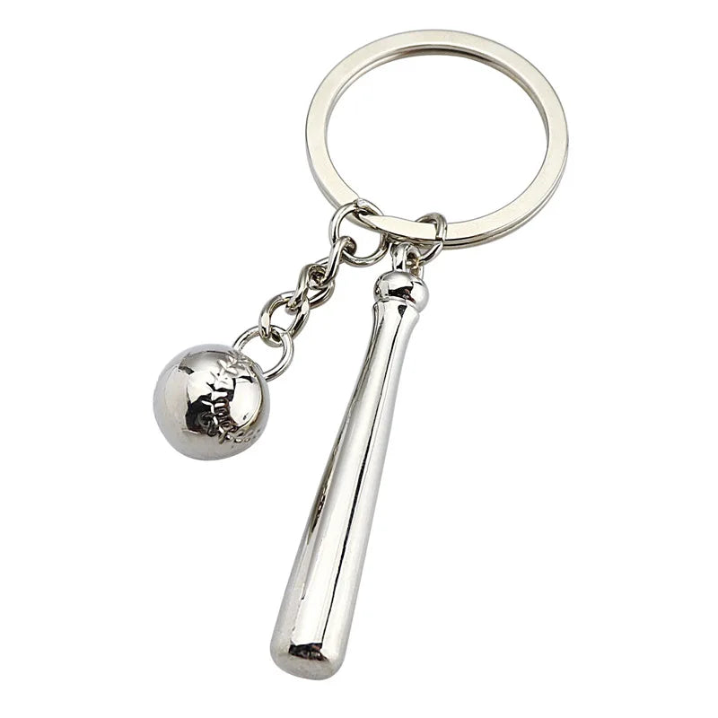 Commemorative Gift Metal Sport Bowling Keychains Promotional Baseball Keyring