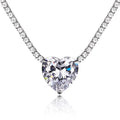 Hainon S925 Sterling Silver Heart Shape Full Zirconium Fashion Niche Design Ladies Pendant Necklace