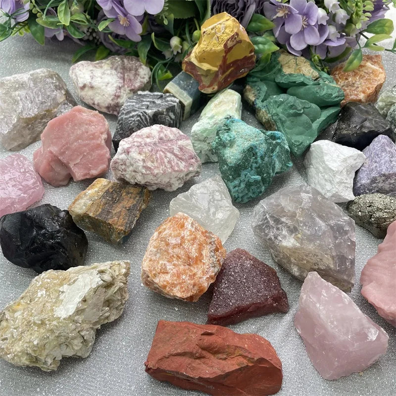 Mixed Materials Natural Healing Crystal Specimen Raw Blue Chalcedony Mineral for Decor