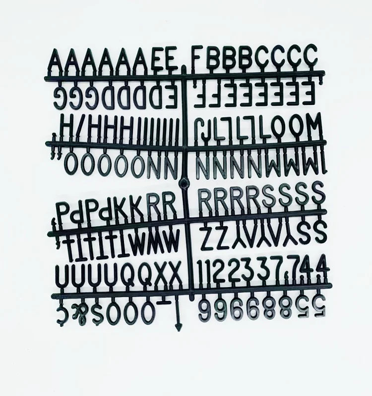 Available in Multiple Colors Plastic Letter Set for Changeable Felt Letter Boards. 0.75 Inch Letters Set of 147 Characters