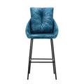 Modern Bar Stool with Metal Frame 360 Degree Revolving Seat for Home Bar & Dining Use